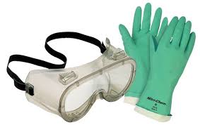 safety gloves and goggles